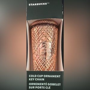 Starbucks Cold Cup Ornament/Keychain 2023 Rose Gold